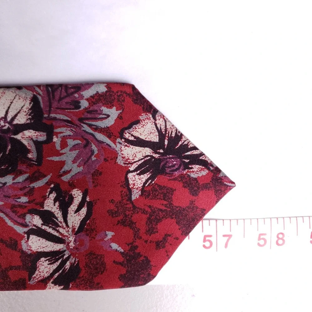 Pierre Balmain Paris Floral Dress Tie Red Silkcore Aesthetic‎ Menswear Gift